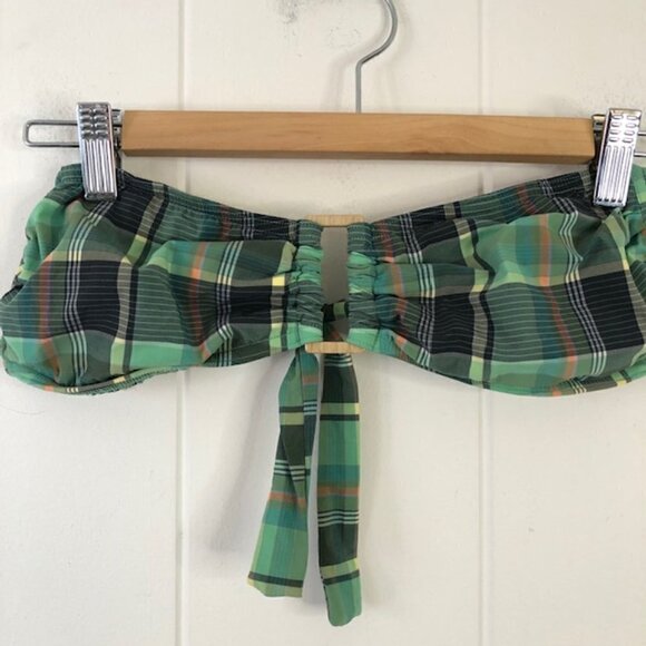 GapBody Green Plaid Bandeau (no padding) - Picture 1 of 10